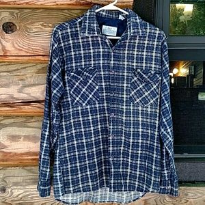 Vintage flannel.  Soft and cozy button down shirt.